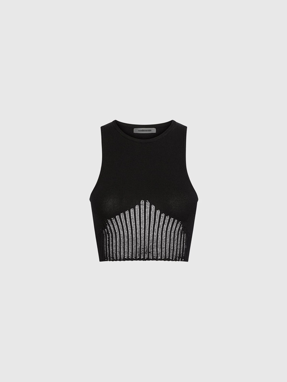 Black Knit Crop Tank Top